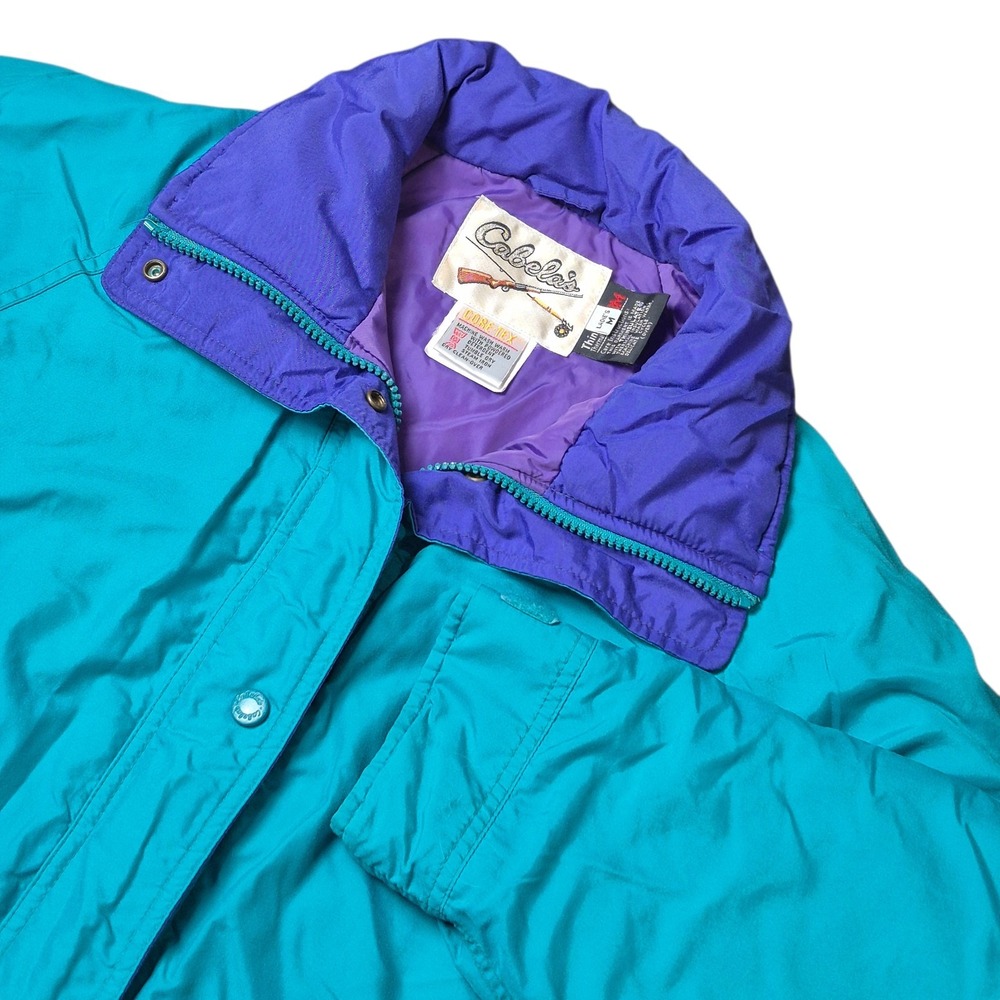 VTG Cabela's Women's M Gore-Tex Nylon Jacket‎ Teal Purple Thinsulate Retro